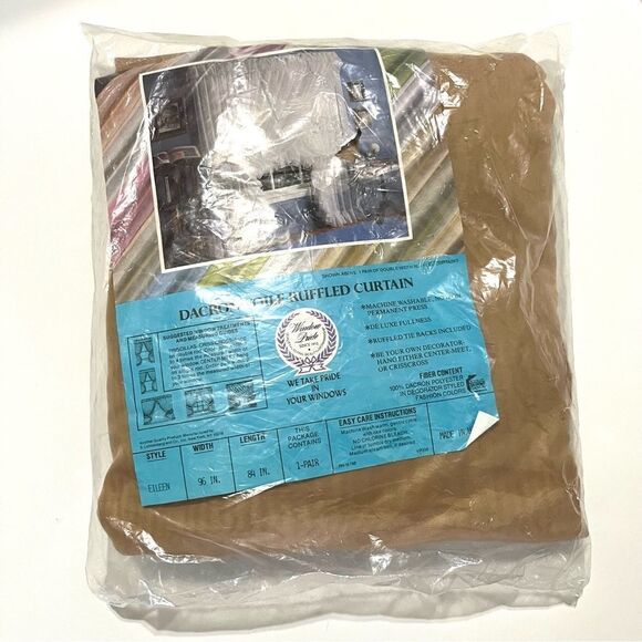 Vintage Dacron Voile Ruffled Curtain - Picture 1 of 6